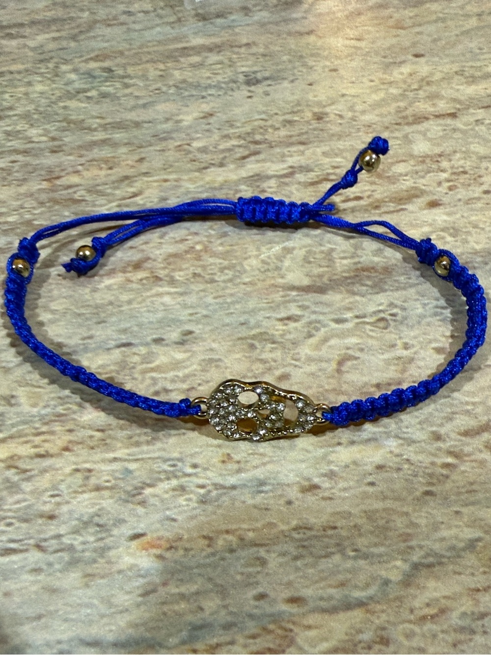 Rhinestone Skull Cord Bracelet